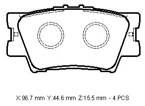 Arka Fren Balatası Rav4 2006- / Yaris 2006-2011 / Rav4 2012-