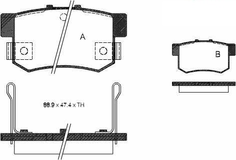 Arka Fren Balatası Civic 2001-2011 / Accord 1990- / Crv 2002- / S2000 1999--WVA 21719