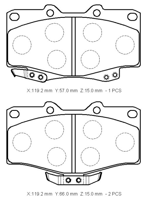 Ön Fren Balatası Hilux Ln106 1992- / Land Cruiser 70 / 80 / 90