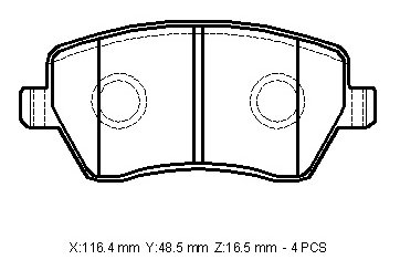 Fren Balata Takimi ön şi̇mli̇ Nissan Micra 1.2/1.4/1.5 K12 2003-> Note  Suzuki Swift 2005-> Renault Clio Iii Dacia Duster 2010-> Logan-GDB1614