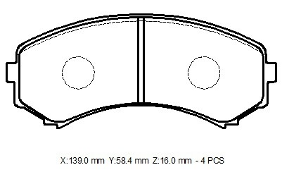 Ön Fren Balatası E2200 1999-2004 / Pajero 3.2 2003-2006 / D-Max 3.0 2008-2012