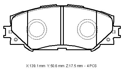 Ön Fren Balatası Corolla 1.4 Dizel 2007- / Auris 1.4 / 1.6 2007-